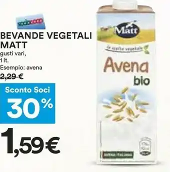 Coop Matt Bevande Vegetali Avena offerta