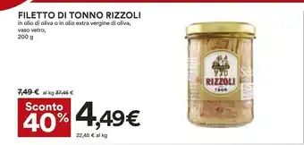 Coop Rizzoli FIletti Di Tonno Rosa In Olio Extravergine Di Oliva offerta