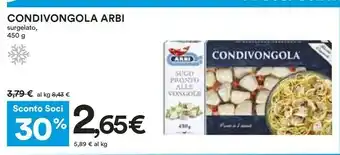 Coop Arbi Condivongola Sugo Pronto Alle Vongole 450 G(ml) offerta