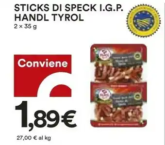 Coop Handl tyrol Sticks Di Speck Igp offerta