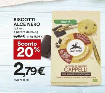 Coop Alce Nero Biscotti offerta