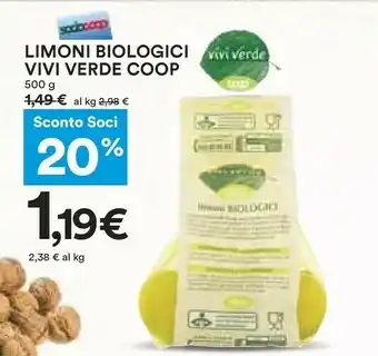 Coop Vivi verde coop Limoni Biologici offerta