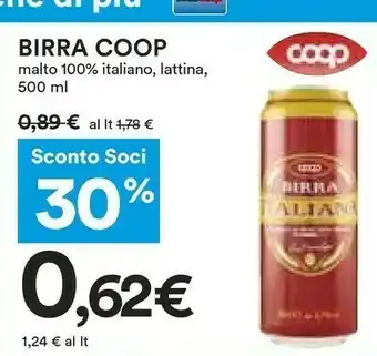 Coop Coop - Birra Italiana Lager 500 G(ml) offerta