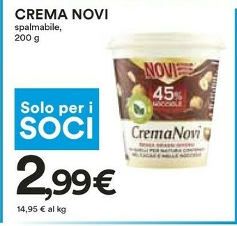 Coop Novi Crema 45% Nocciole 200 G(ml) offerta