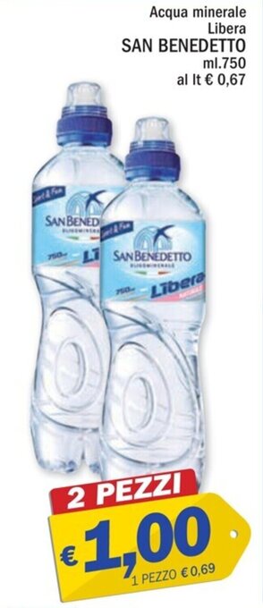 Ard Discount Acqua minerale Libera SAN BENEDETTO ml. 750 offerta