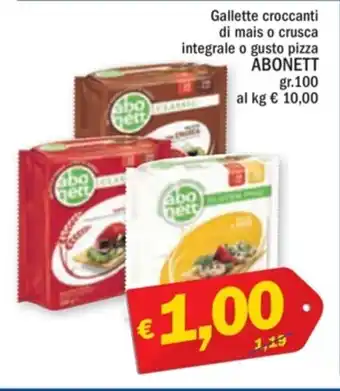 Ard Discount Gallette croccanti di mais o crusca integrale o gusto pizza ABONETT gr.100 offerta
