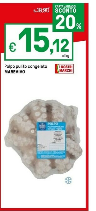 Iper La Grande Marevivo Polpo Pulito Congelato offerta