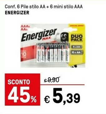 Iper La Grande Energizer Conf. 6 Pile Stilo AA +6 Mini Stilo AAA offerta