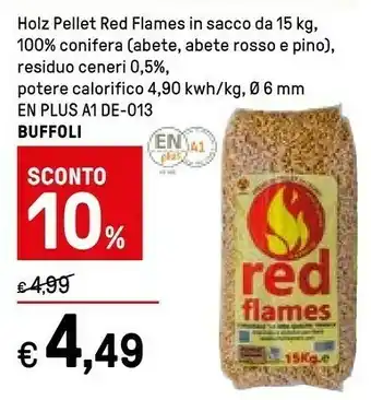 Iper La Grande Buffoli Holz Pellet Red Flames In Sacco Da 15kg offerta