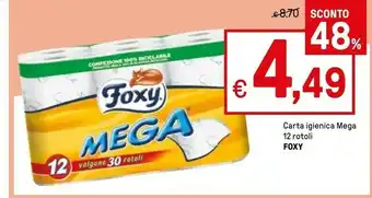 Iper La Grande Foxy Mega Carta Igienica offerta