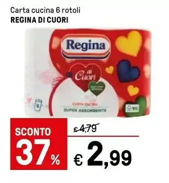 Iper La Grande Regina Di Cuori Carta Cucina 6 Rotoli offerta