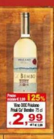 CTS Supermercati Vino bianco offerta