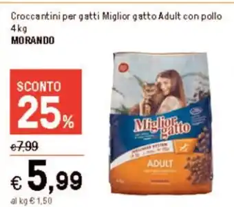Croccantini per gatti Miglior gatto Adult con pollo 4 kg MORANDO