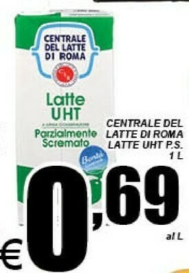 DEM Centrale del latte di roma Latte parzialmente scremato offerta