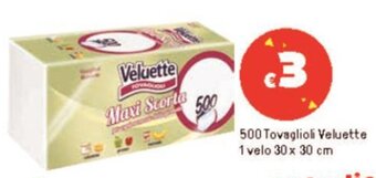 Iper La Grande 500 Tovaglioli Veluette 1 velo 30 x 30 cm offerta