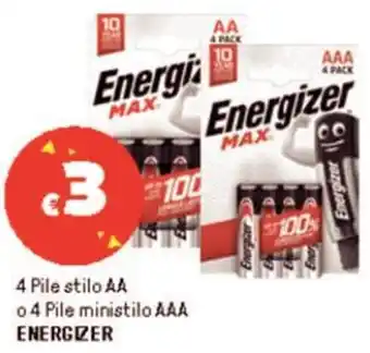 Iper La Grande 4 Pile stilo AA 0 4 Pile ministilo AAA ENERGIZER offerta