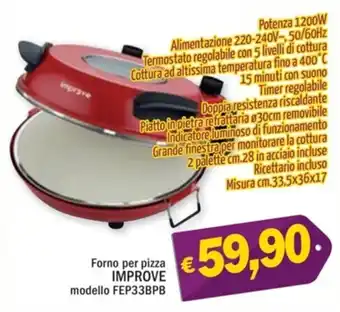 Ard Discount Forno per pizza IMPROVE modello FEP33BPB offerta