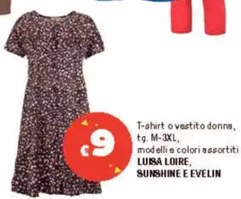 Iper La Grande T-shirt o vestito donna, tg. M-3XL, modelli e colori assortiti LUISA LOIRE, SUNSHINE E EVELIN offerta