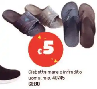 Iper La Grande Ciabatta mare o infra dito uomo, mis. 40/45 CEBO offerta