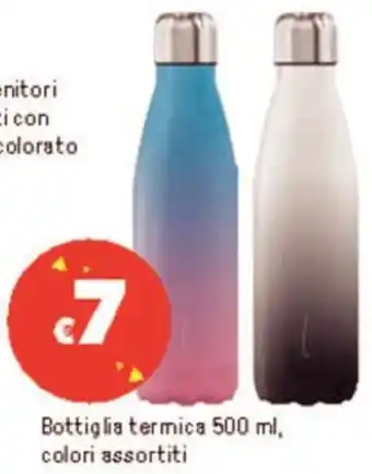 Iper La Grande Bottiglia termica 500 ml, colori assortiti offerta