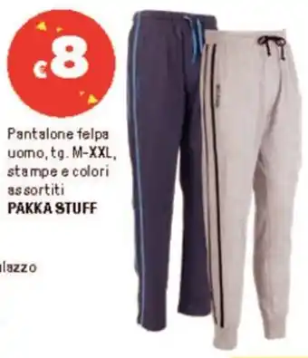 Iper La Grande Pantalone felpa uomo, tg. M-XXL, stampe e colori assortiti PAKKA STUFF offerta