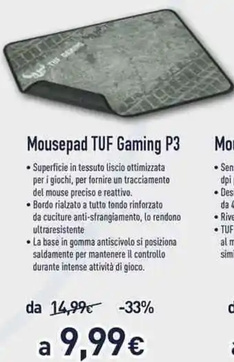 Unieuro Mousepad TUF Gaming P3 offerta