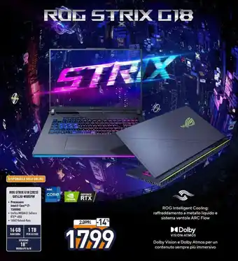 Unieuro ROG STRIX G18 (2023) G814JU-N5059W offerta