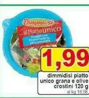 Dimmidisi Piatto Unico Grana E Olive Crostini