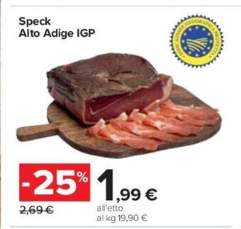 Carrefour Speck Alto Adige IGP offerta