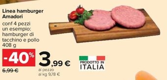 Carrefour Linea hamburger Amadori 408 g offerta
