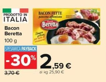 Carrefour Bacon Beretta 100 g offerta