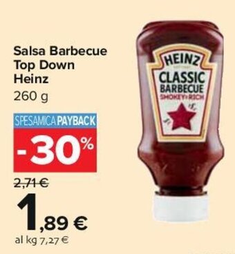 Carrefour Salsa Barbecue Top Down Heinz 260 g offerta