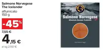 Carrefour Salmone Norvegese The Icelander affumicato 150 g offerta