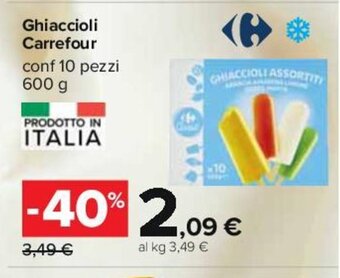 Carrefour Ghiaccioli Carrefour conf 10 pezzi 600 g offerta