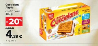 Carrefour Cucciolone Algida conf 6 pezzi 480 g offerta
