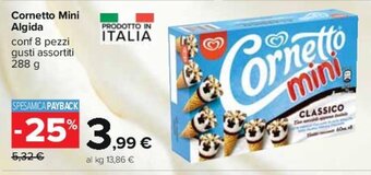 Carrefour Cornetto Mini Algida conf 8 pezzi gusti assortiti 288 g offerta
