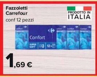 Carrefour Fazzoletti Carrefour conf 12 pezzi offerta