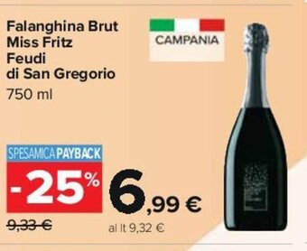 Carrefour Falanghina Brut Miss Fritz Feudi di San Gregorio 750 ml offerta