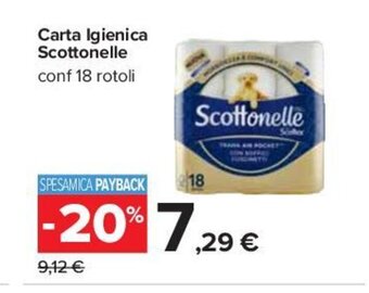 Carrefour Carta Igienica Scottonelle conf 18 rotoli offerta