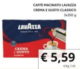 Supermercati Visotto CAFFÈ MACINATO LAVAZZA CREMA E GUSTO CLASSICO 3x250 g offerta