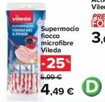 Carrefour Supermocio fiocco microfibre Vileda offerta