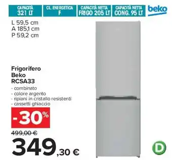 Carrefour Frigorifero Beko RCSA33 offerta