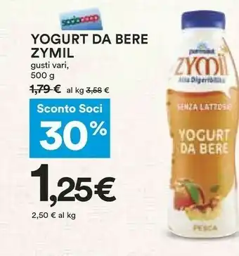 Coop Parmalat Yogurt Da Bere Zymil Pesca offerta