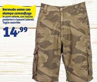 In'S Mercato Bermuda uomo con stampa camouflage offerta