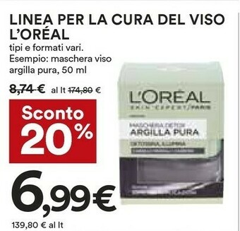 Coop L'Oreal Linea Per La Cura Del Viso offerta