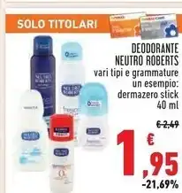 Conad Neutro roberts deodorante offerta