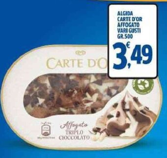 Orizzonte Supermercati ALGIDA CARTE D'OR AFFOGATO VARI GUSTI GR.500 offerta