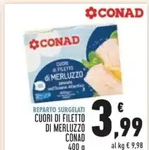 Conad Conad cuori di filetto di merluzzo offerta