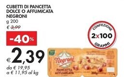 Bennet Negroni cubetti di pancetta dolce o affumicata offerta