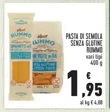 Conad Rummo pasta di semola senza glutine offerta